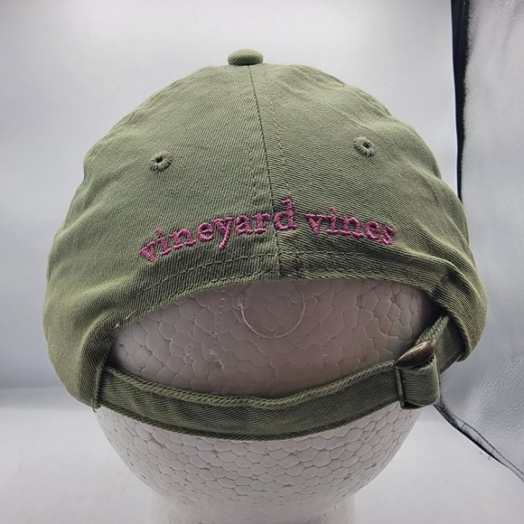 Vineyard Vines Hat Baseball Strapback Cap Green Pink Adult Whale Logo main image 6